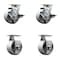 Service Caster 4'' Semi Steel Cast Iron Caster Set with Bronze Bearings 2 Brakes 2 Rigid, 4PK SCC-20S420-SSBZ-TLB-2-R-2 - alternate 1